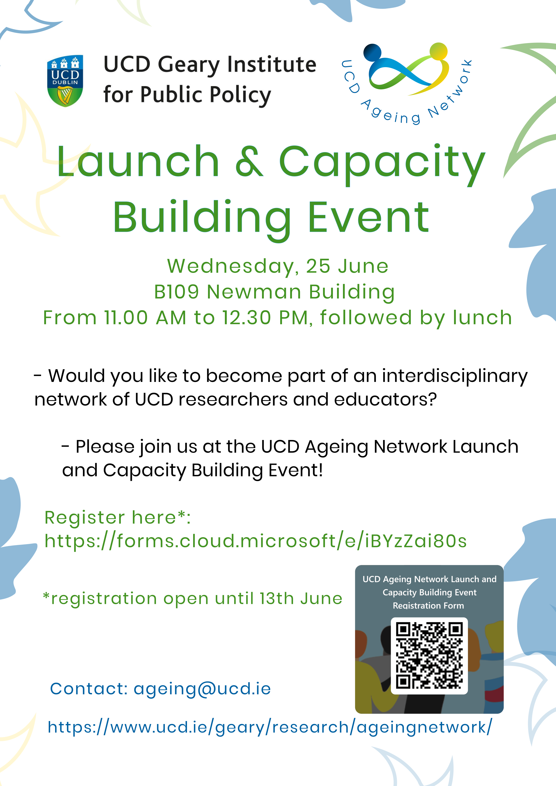 Join Us for the Launch of the UCD Ageing Network on June 25th!